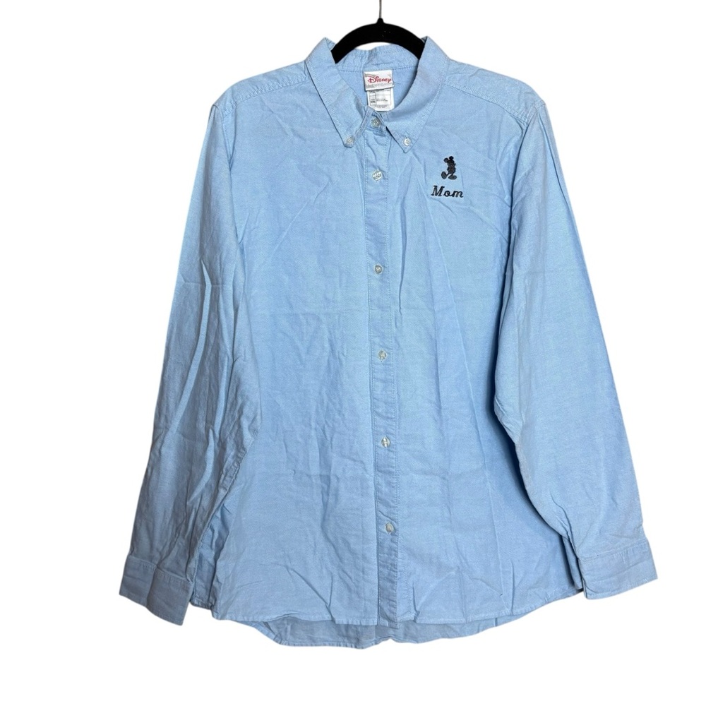 Disney Mom Mickey Mouse Cotton Embroidered Long Sleeve Casual Button Down Shirt